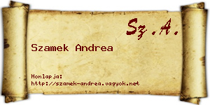 Szamek Andrea névjegykártya